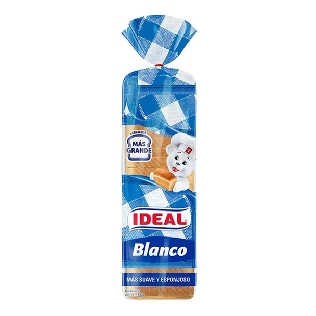 PAN BLANCO IDEAL 580 GR UN