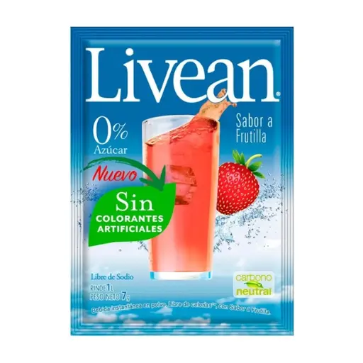 [60920] JUGOS POLVO  FRUTILLA LIVEAN 7 GR UN