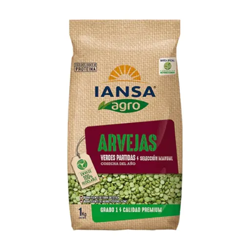 [60744] ARVEJAS VERDES PARTIDAS 1 KG UN