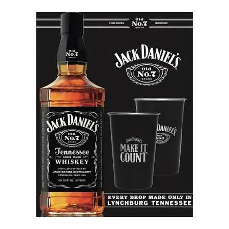 [78664577878396] JACK DANIELS N7 750cc + 2 vasos metalicos